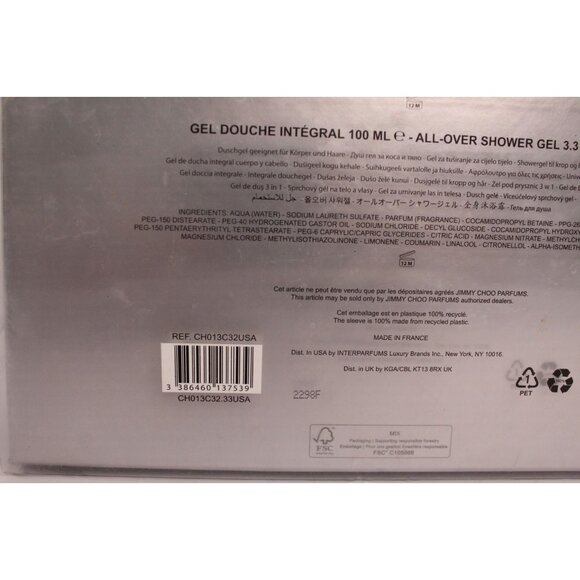 Jimmy Choo Man Blue Interparfum 4 Piece Set Spray x 2, After Shave, Gel Unopened - Picture 4 of 12